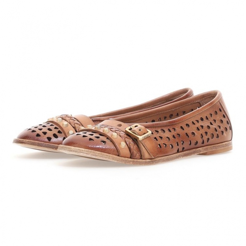 A.S.98 Jakki Kadın flat shoes Kahverengi | TR-EXU831254