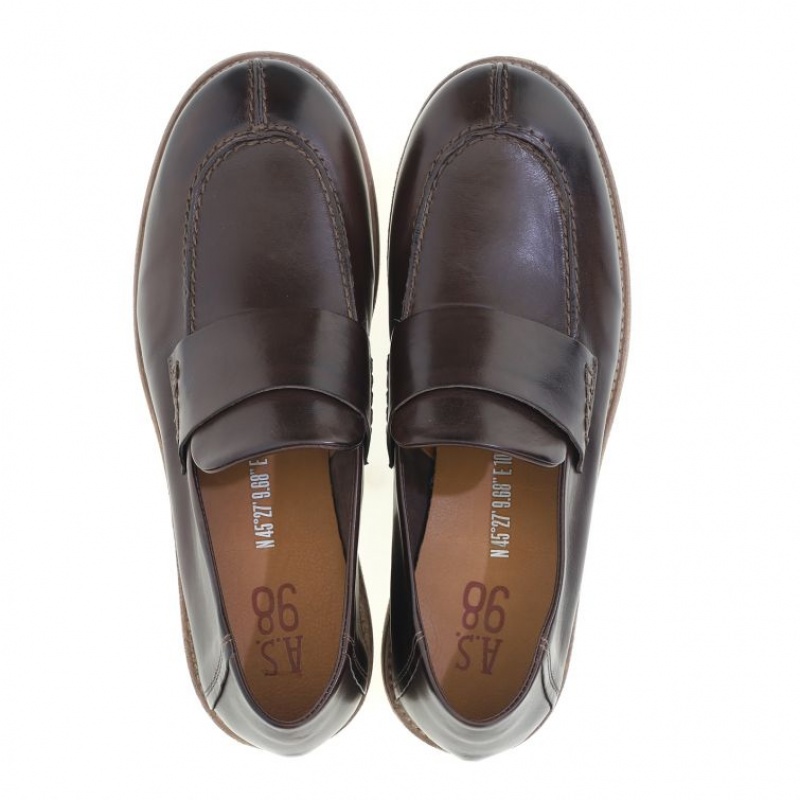 A.S.98 Ogden Erkek flat shoes Çikolata | TR-TMH386192