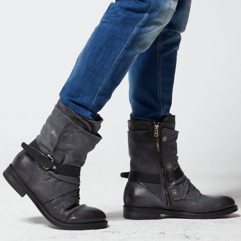 A.S.98 Samurai 347226 Erkek Ankle boots Lacivert | TR-XIE731586