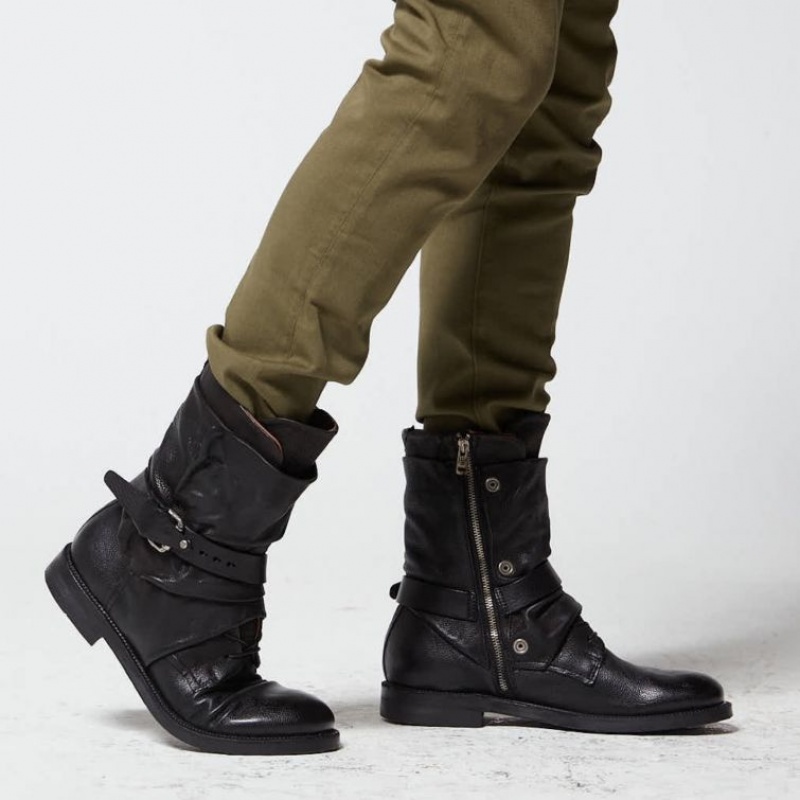 A.S.98 Samurai 347226 Erkek Ankle boots Siyah | TR-CWO964583